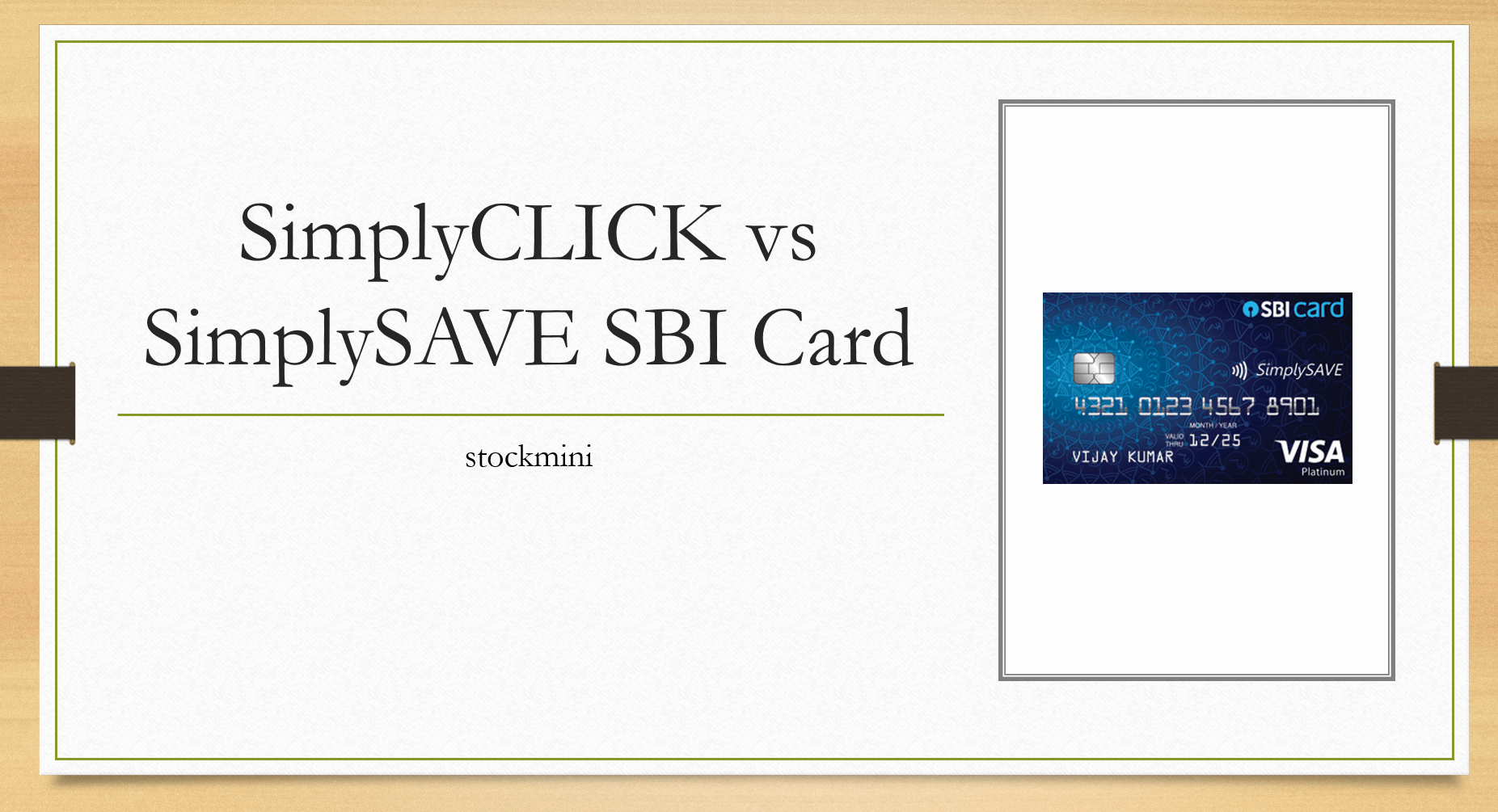 SimplyCLICK VS SimplySAVE SBI Card