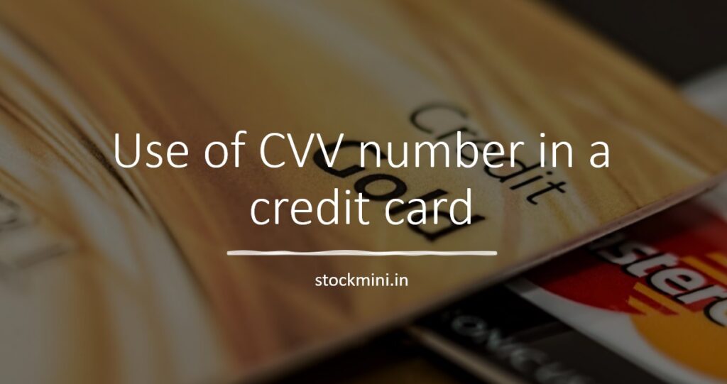 Use of CVV number in a credit card
